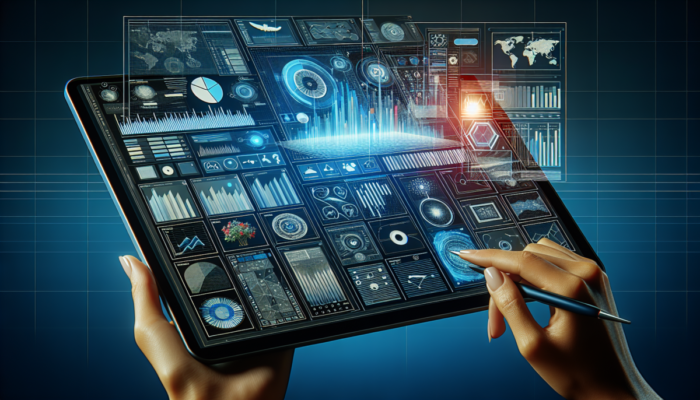 Nowoczesny interfejs oprogramowania do projektowania graficznego w 2023 roku, prezentuj?cy najlepsze wybory na ekranie wysokiej rozdzielczo?ci.