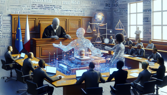 S?d w Polsce, s?dzia przegl?da dokumenty prawne dotycz?ce ochrony konsumentów w p?atno?ciach, obywatele i prawnicy dyskutuj? regulacje.