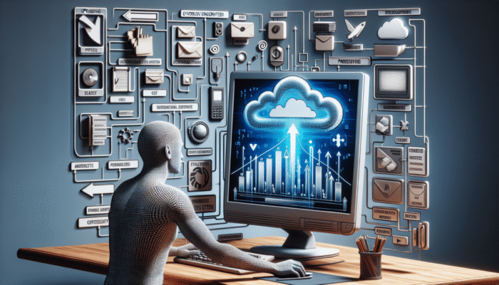 Przesy?anie plików do chmury z instrukcj? krok po kroku na ekranie komputera.