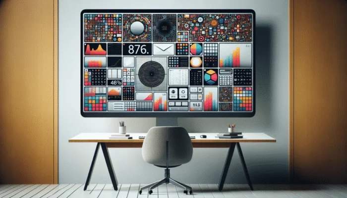 Monitor ultrawide na biurku, wy?wietlaj?cy arkusze, e-maile i dokumenty, zwi?kszaj?cy efektywno?? pracy.