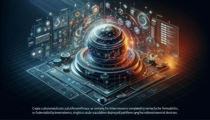 Nowoczesny interfejs platformy IoT z metrykami skalowalno?ci i ikonami urz?dze? oraz integracji w futurystycznym ?rodowisku.