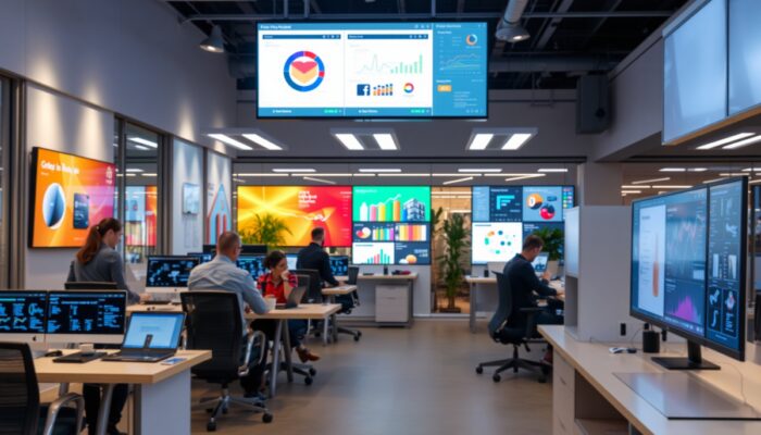 Nowoczesny o?rodek technologiczny w Warszawie: inżynierowie integruj? algorytmy ML z systemami IT, analizuj?c obrazy produktów dla optymalizacji e-commerce.